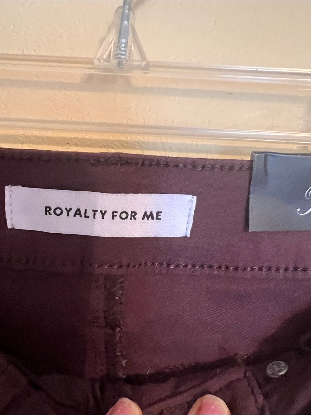 Royalty For Me Women's Skinny Jeans - Burgundy - Picture 2 of 6